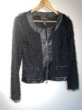 Near Immaculate Frank Lyman Gold Embossed Slip On Evening/party Jacket 8