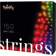 Twinkly Christmas Smart App Controlled 150 RGB LED String Lights, Green Wire