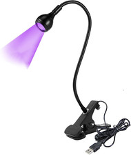 3W UV LED Desk Light,Flexible Gooseneck and Clamp Mini Desk Light with Switch