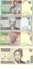INDONESIA 1000 2000 5000 10000 RUPIAH 1998-2013 SET UNC
