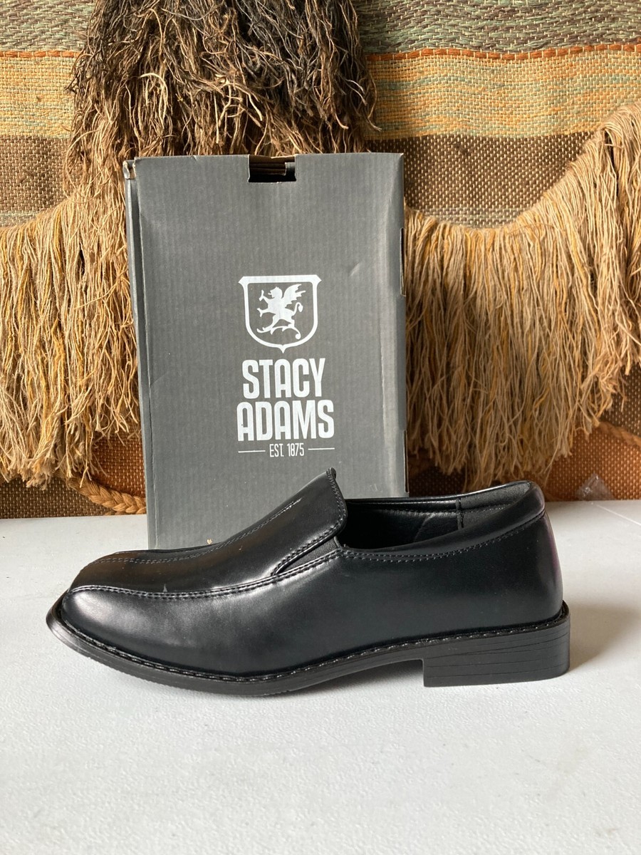 Stacy Adams Youth Loafers Slip On Leather Black Square Toe  display picture 3