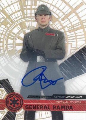 2017 Star Wars High Tek 90 Richard Cunningham General Ramda Imper Autograph Card