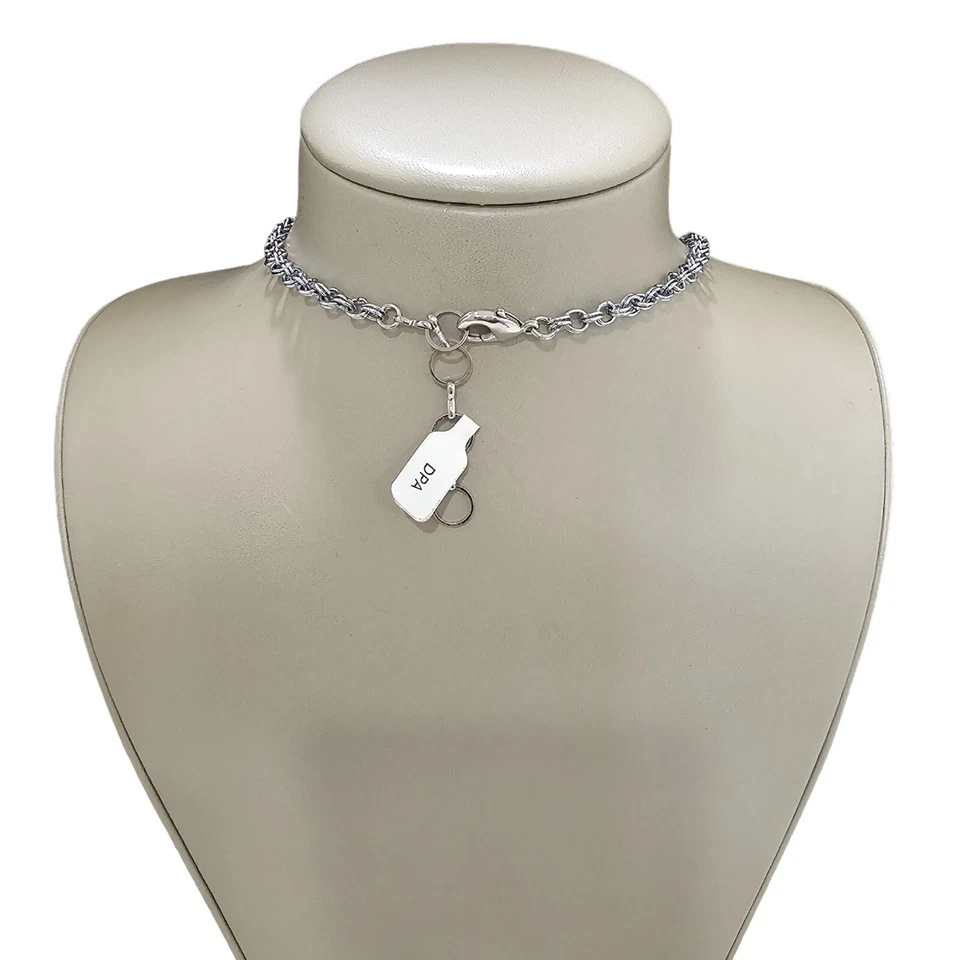 Collar para mujer Amrita Singh plateado hoja de cristal llamativo nuevo sin etiquetas Foto 4 de 4