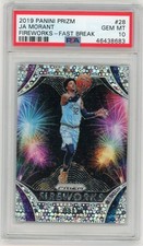 2019 Panini Prizm Fireworks Fast Break Ja Morant #28 PSA 10 GEM MT Rookie RC