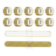 12 Pcs Corsage Wristlet Band, Elastic Wrist Corsage Bracelets Bands, Gold