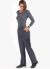 Healing Hands Purple Label Medium Women's Tori Scrub Pants PEWTER NWT/New in Bag