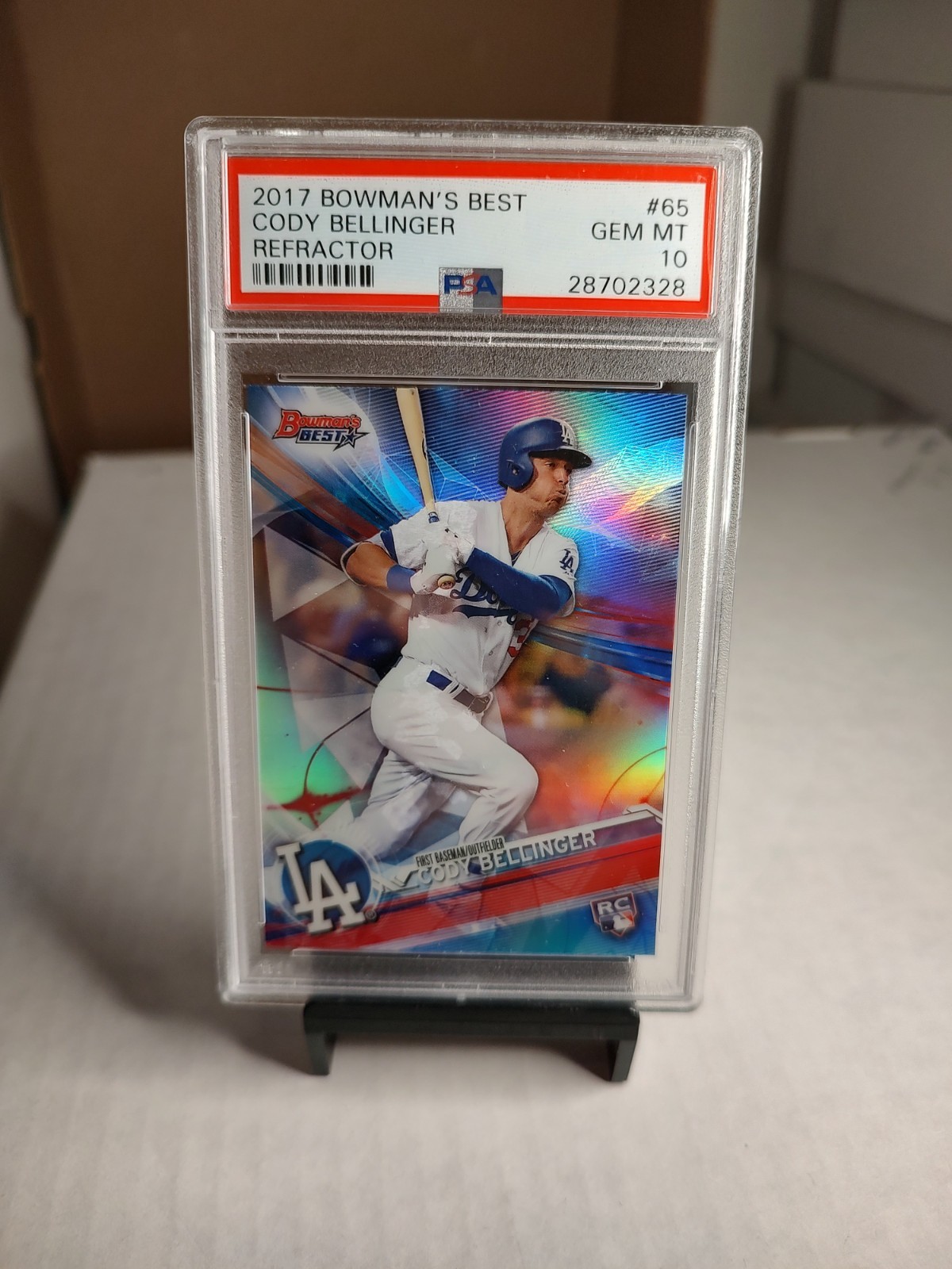 2017 Bowman's Best - Cody Bellinger #65 Refractor (RC) PSA GEM MT 10