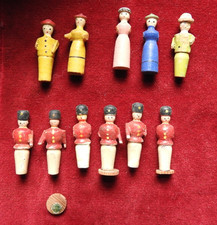 German Erzgebirge Wood Miniature Putz Figures 5 People 6 Soldiers