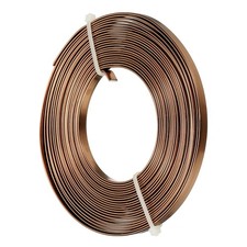 16.40 ft 5mm Wide 18 Gauge Flat Aluminum Wire, Brown