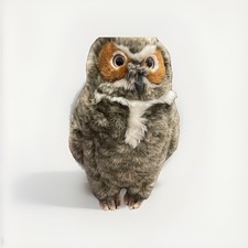 Toys R Us FAO Schwarz Plush Sitting Great Horned Owl 14" Vintage 2016