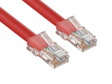 1ft Cat5e UTP Non-Booted Ethernet Network Patch Cable 24AWG Bare Copper, Red