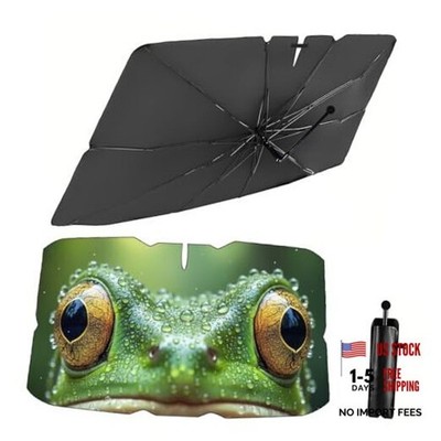 Umbrella Sunshade for Car Windshield (57x31 Inches) with 57x31 inches Frog