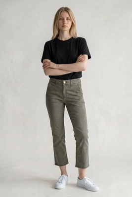 HAPPY Pantalon chino kaki femme bootcut 7/8 DEVON NEUF - Photo 1/4