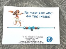 Moana wish bracelet-Moana charm bracelet-Be who you are on the inside