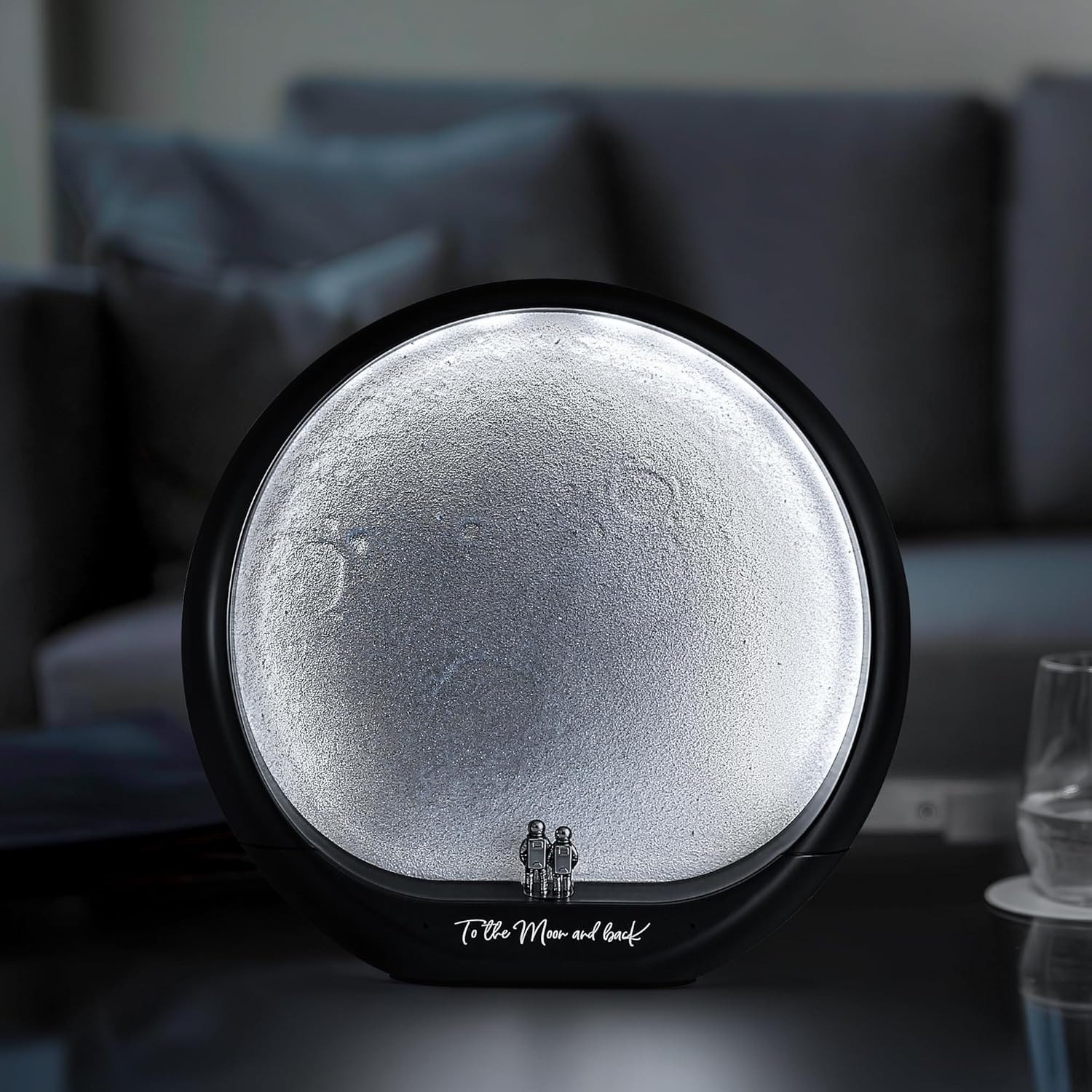 Lampada Luna 3D con Coppia di Astronauti - Luce Notturna Ricaricabile