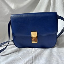 CELINE Box Bag Schultertasche Echtleder Blau ...