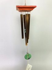 Woodstock Turquoise Chime WTBR Bronze Wind Chimes Wood Top Outdoor Garden Decor