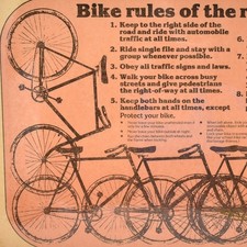 1980s McDonald's Restaurant Bike Rules Of The Road Bicycle Safety Auto Traffic
