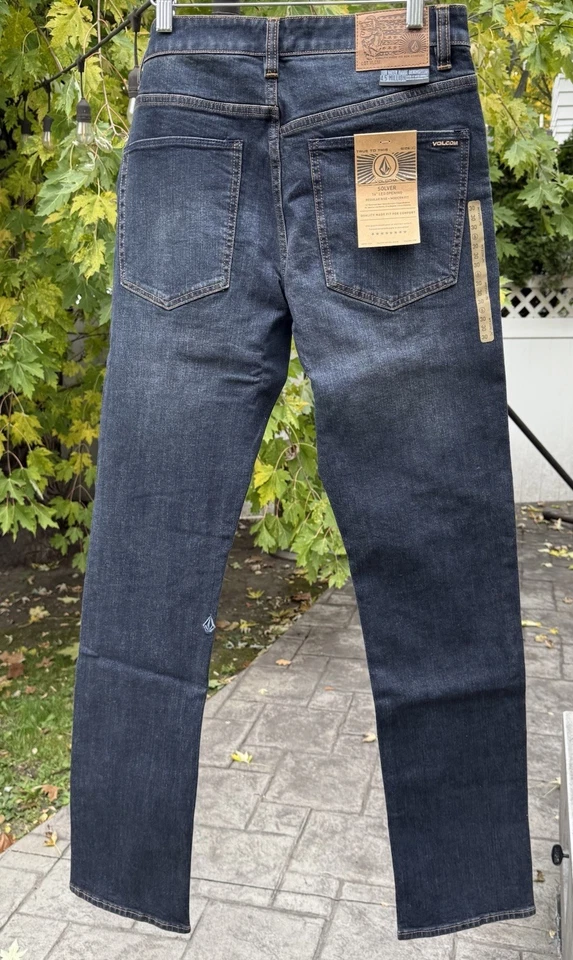 Volcom Men’s Solver Modern Straight Dark Blue Denim Jeans 30x34 Well Made NWT - Image 2 of 4