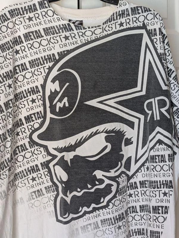 CAMISETA MULTI VINTAGE RARA METAL MULISHA Gris-Negro-Blanco HOMBRE TALLA 2 XL Foto 3 de 4