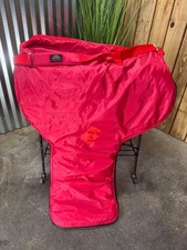 Schneiders RED Padded Zip Up Large  Western Saddle Bag Case Carrier w Strap