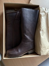 Shabbies Amsterdam Boots Stiefel Stiefeletten Damen Leder Genarbt 39 38 Braun