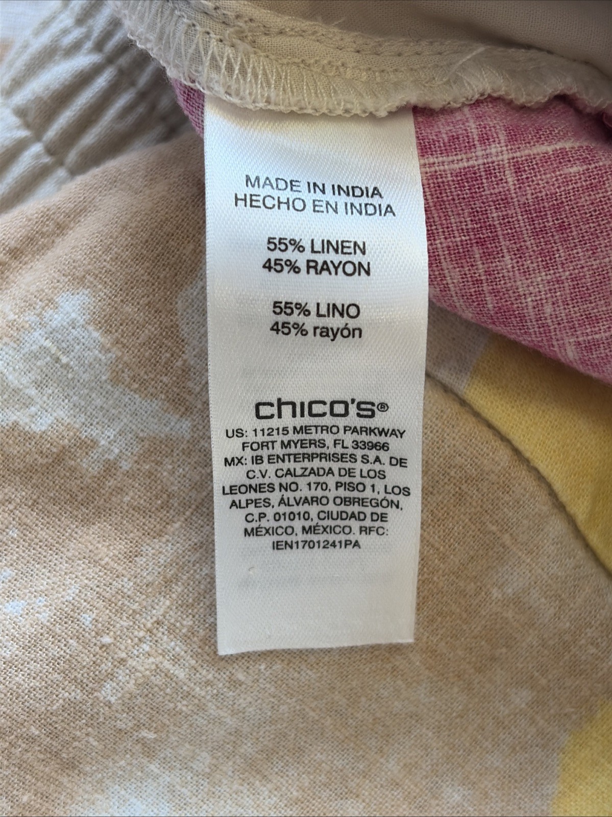 Chicos Multicolor Spring Easter Watercolor Linen … - image 9