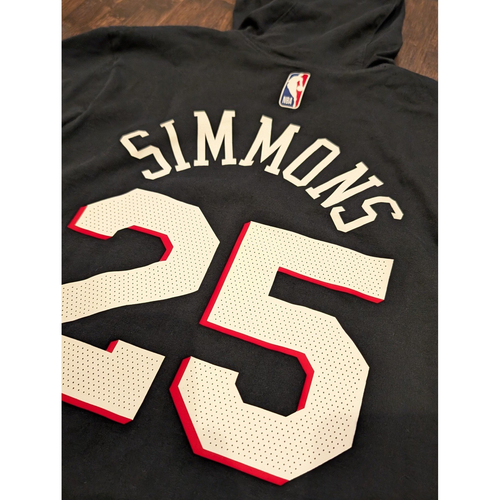 Nike Philadelphia 76ers T-Shirt Hoodie Mens S Black NBA Basketball Simmons #25 thumbnail 5