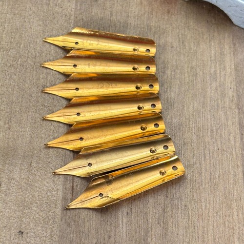 Vintage Sengbusch 6 Gold Plated #16 Medium Iridium Tip Pen Points Original Box