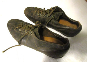 Vtg Antique Early 1900s Baseball Shoes Cleats Metal Spikes Leather Rare