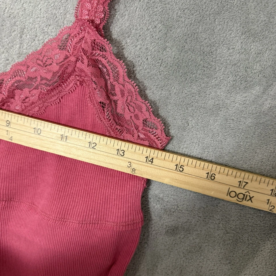 Sujetador de encaje vintage Y2K cami L rosa ajustado incorporado casa de campo núcleo de hadas encaje tanque Foto 4 de 4