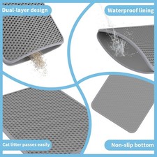 Large Cat Litter Mat Scratcher Waterproof Double Layer Litter Trapping Clean Pad