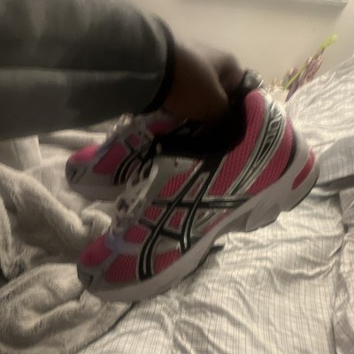 ASICS Pink White Black Colorblock Low Top Lace Up Men's Athletic Sneakers