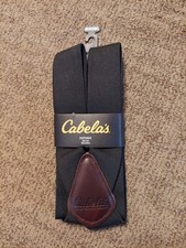 NEW Cabela's 2" Black Suspenders One Size Fits All 8100QCB-001