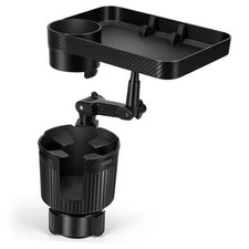 Car Cup Holder Tray, Car Food Tray for Eating with Phone Holder, Large Car Cup