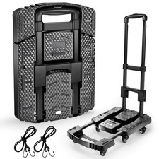 Folding Hand Truck 500lbs, Portable Heavy Duty Dolly Cart, 6 Wheels Collapsib...