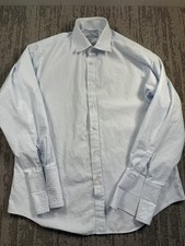 Charles Tyrwhitt Shirt Mens 17 35 Light Blue Slim Fit Dress Button Front