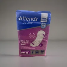 Attends Discreet Bladder Control Pads, Maximum Long 20 Count