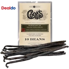 10 Organic Madagascar Whole Vanilla Beans, Grade a Pods, Premium Vanilla Beans f