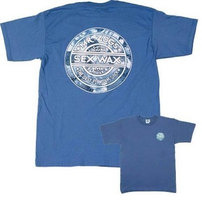 Sex Wax Mens Regular Short Sleeve Hawaiian Dreams Tee in Blue - Large