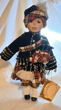 ALBERON Porcelain Doll Scottish Boy 14 In Bagpipes