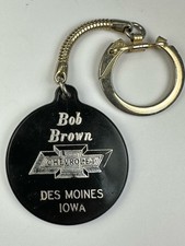 Vintage Bob Brown Des Moines Iowa Chevrolet Dealership Hard Plastic Keychain