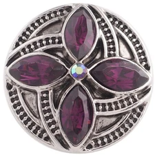 Snap Jewelry Rhinestone Purple Marquise 18-20mm Fits Ginger Charm Accessories