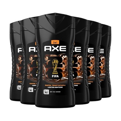 Axe Duschgel Shampoo 3in1 Dark Temptation Bodywash Männer 6er Pack 6x250ml