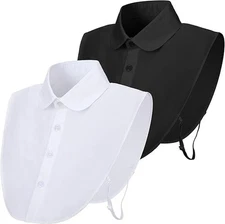 2 Pieces Fake Collar Detachable Dickey Collar Women's Half False Shirt Blouse...