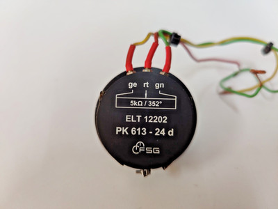 FSG ELT 12202 PK 613-24D 5KΩ ROTARY POTENTIOMETER 352°