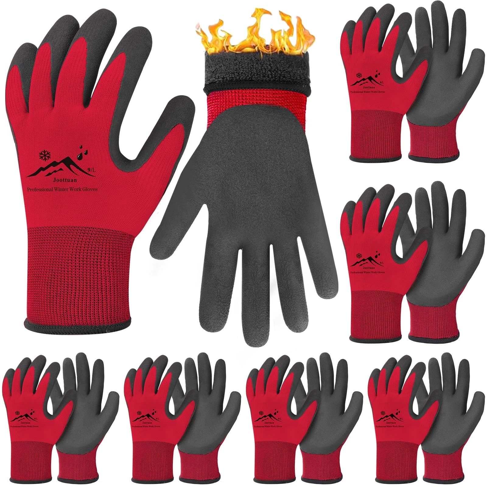 6 Pairs Winter Work Gloves Thermal Insulated Work Gloves Freezer Gloves Water...