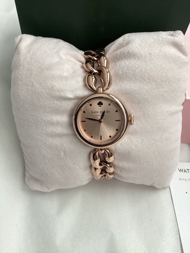 NIB Kate Spade Monroe Rose Gold Link Style Bracelet Watch KSW1801 needs battery