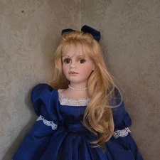 Approx 30" VINTAGE, ceramic doll by Seymour Mann Signature Series Collection