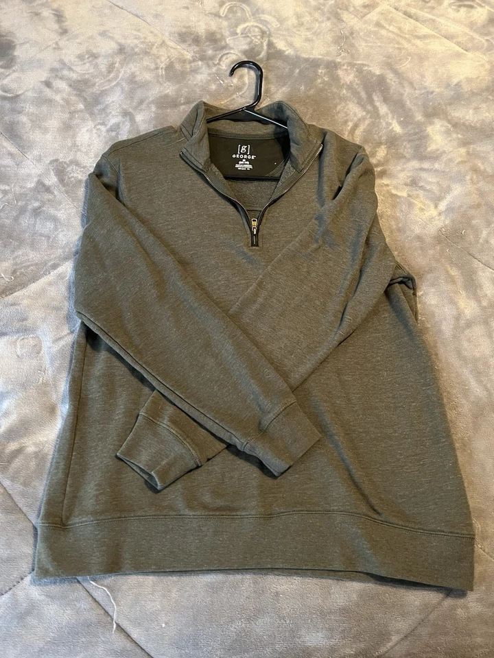 LOTE DE 3 suéteres George Quarter cremallera talla mediana para hombre negro, azul, verde” Foto 4 de 4